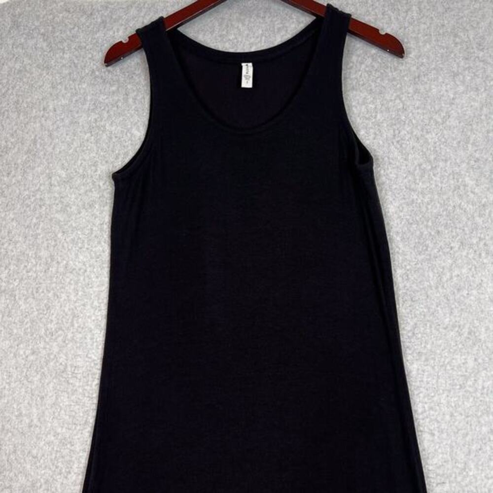 Athleta Size Small Black Well Rested Rib Sleep Sleeveless Tank Midi Dress - Picture 2 of 11